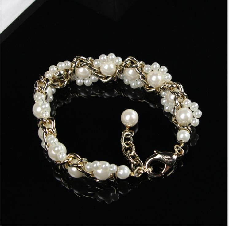 Korean Pearl Bracelet Fashion size pearl woven bracelet Jewelry