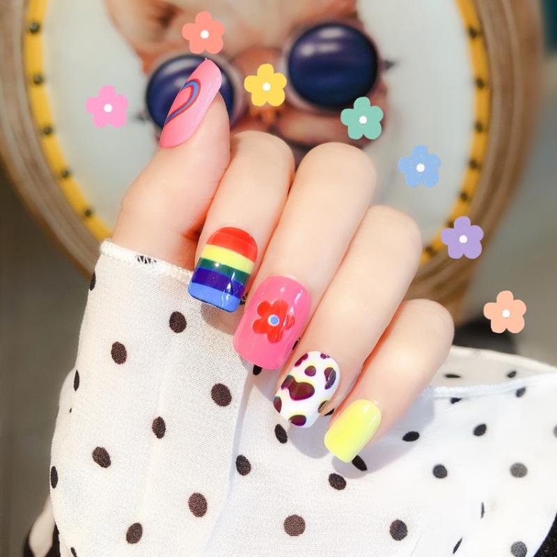 Colored Rainbow 24 sheet/set Fake False Nail Tips Floret Pattern Round Glue Manicure Makeup New Design Pure Art Nail Sticker S51, S51 24 sheet
Colored Rainbow 24 sheet/set Fake False Nail Tips Floret Pattern Round Glue Manicure Makeup New Design Pure Art Nail Sticker S51, S51 24 sheet