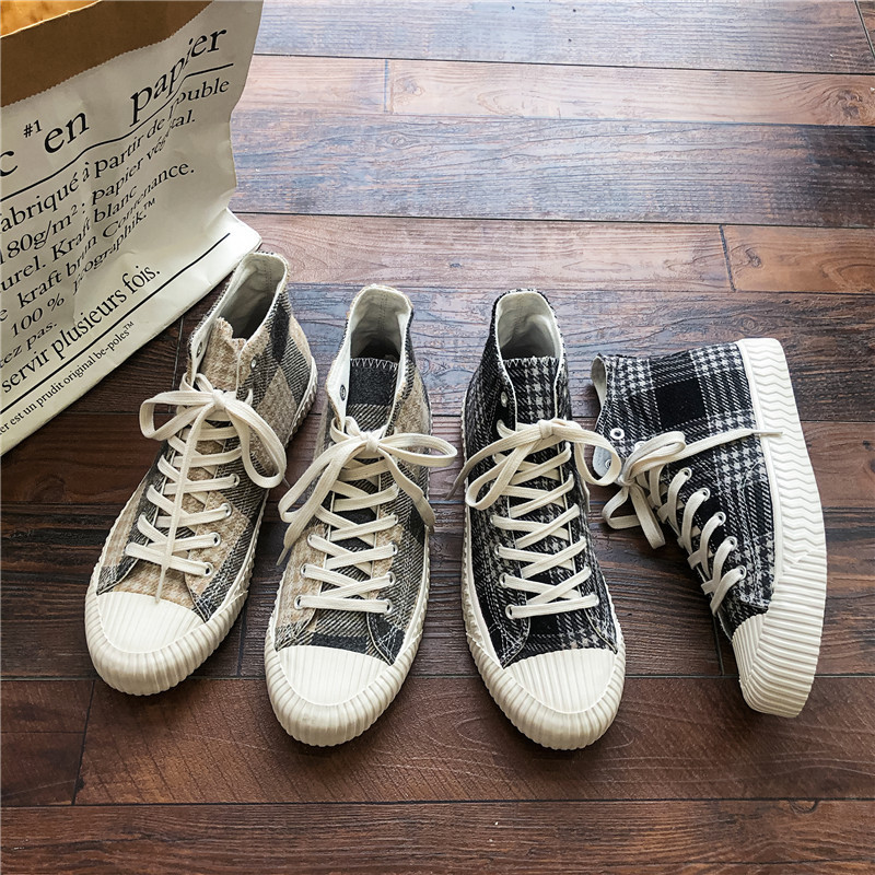 Canvas men's high top 2019 new men's shoes autumn frosting Korean trend students' all-around board shoes fashion