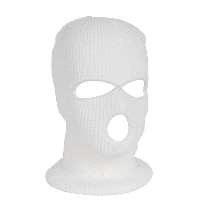 Full Face Cover Mask Three 3 Hole Balaclava Knit Hat Winter Stretch Snow Mask Beanie Hat Cap New Black Warm Face Masks