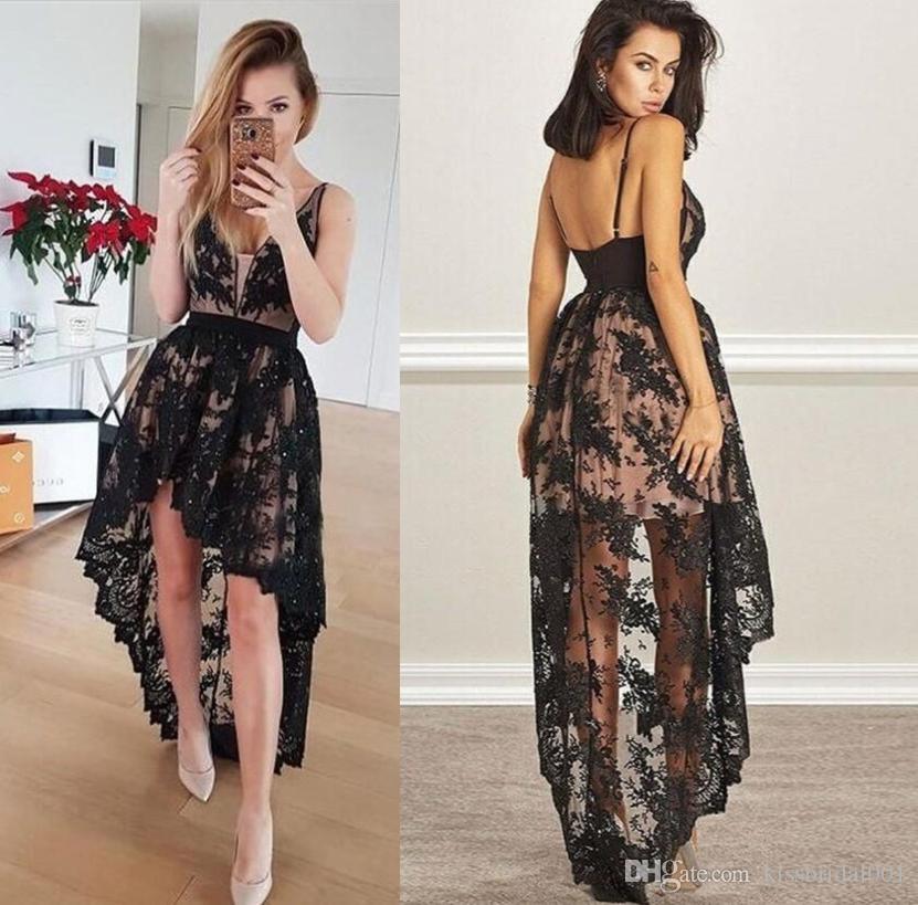 Black Lace Prom Dresses Hi Lo Vintage Formal Evening Gowns V Neck Zip Back Girls Party Dress 2K17 African Black Girls Dress, Gold
Black Lace Prom Dresses Hi Lo Vintage Formal Evening Gowns V Neck Zip Back Girls Party Dress 2K17 African Black Girls Dress, Gold