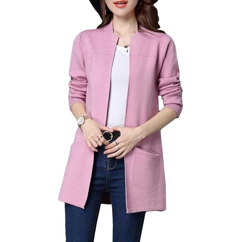 Spring Autumn Plus size Sweater Women Jacket Coat Loose Long knitt Cardigan Women's Shawl Low Round neck Cardigan Sweater A335 LY191210