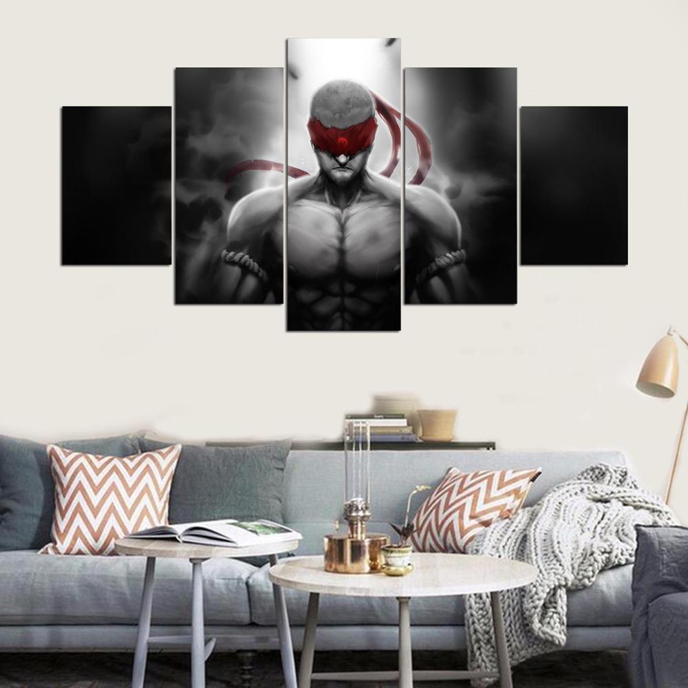 Canvas Painting Living Room Wall 5 Panels Strong Man Poster Frames In Modular Printed No Frame
