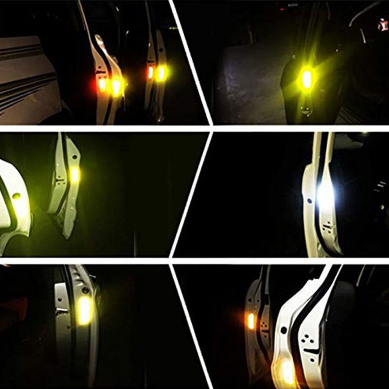 Universal 4Pcs/Set Car Door Stickers Waterproof DIY OPEN Reflective Tape Warning Mark Reflective Notice Auto Accessories