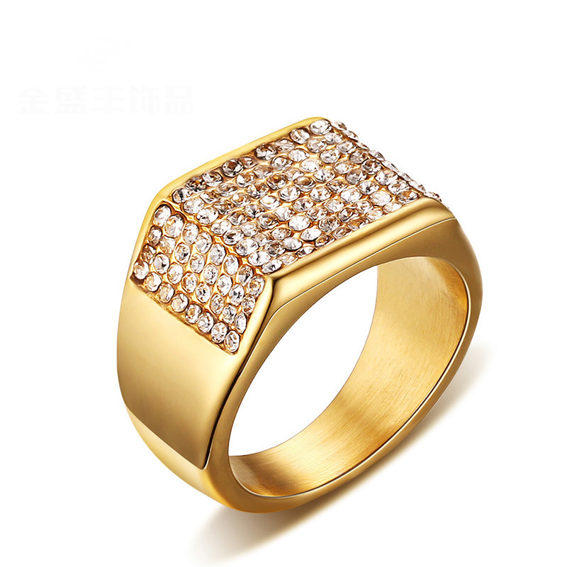 Fashion Men Rings Gold Plated Stainless Steel Ring With Crystals Setting Luxury Jewelry Ring For Men
Fashion Men Rings Gold Plated Stainless Steel Ring With Crystals Setting Luxury Jewelry Ring For Men
