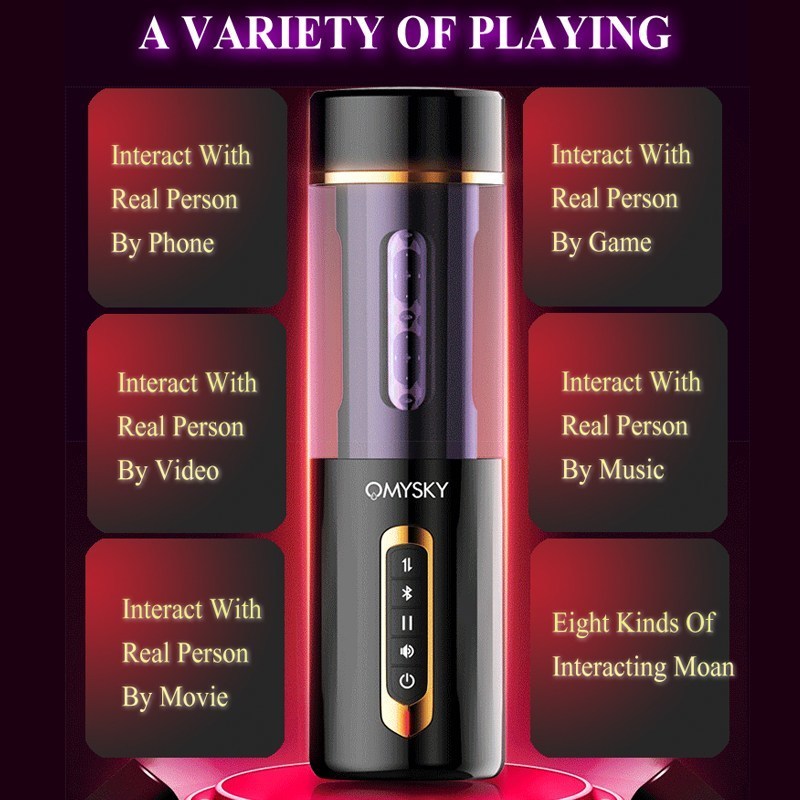 Omysky Intelligent Male Masturbator Sex Toys For Men Bluetooth Interact With Phone Real Vagina Pussy Handsfree Adult Sex Product Y190124