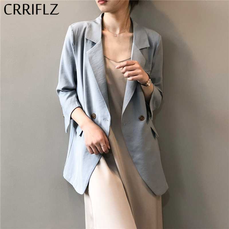 Summer England Style Blazer Women Sweet Three Quarter Sleeve Notched Suit Coat 2020 New CRRIFLZ, Sky blue
Summer England Style Blazer Women Sweet Three Quarter Sleeve Notched Suit Coat 2020 New CRRIFLZ, Sky blue
