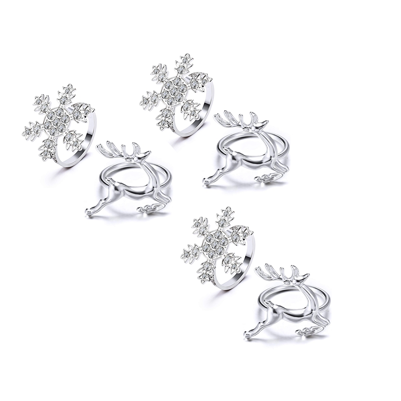6 Pcs Napkin Rings Holders with Snowflake and Deer Design for Christmas Dinners Parties Wedding Adornment Table Decoration Acces
6 Pcs Napkin Rings Holders with Snowflake and Deer Design for Christmas Dinners Parties Wedding Adornment Table Decoration Acces