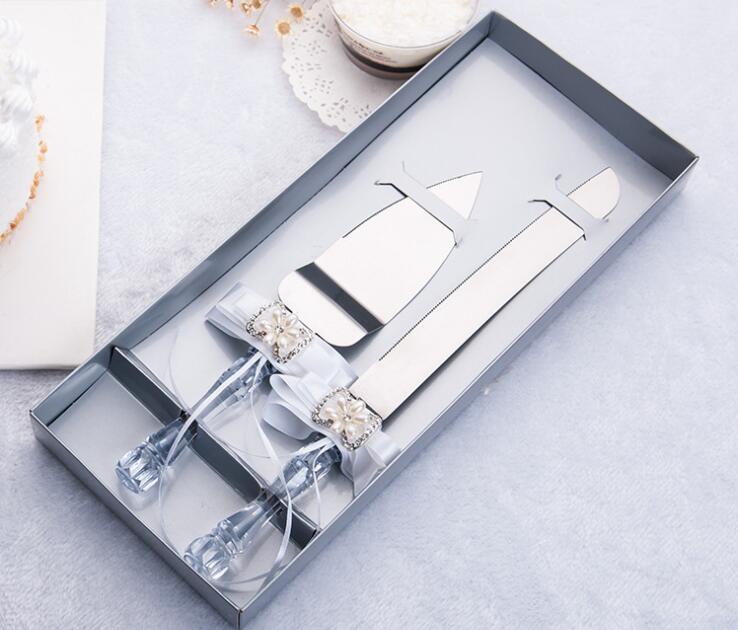 Party Supplies Stainless Steel Wedding Cake Knife Set Anniversary Parties Tableware Kitchen Accessories