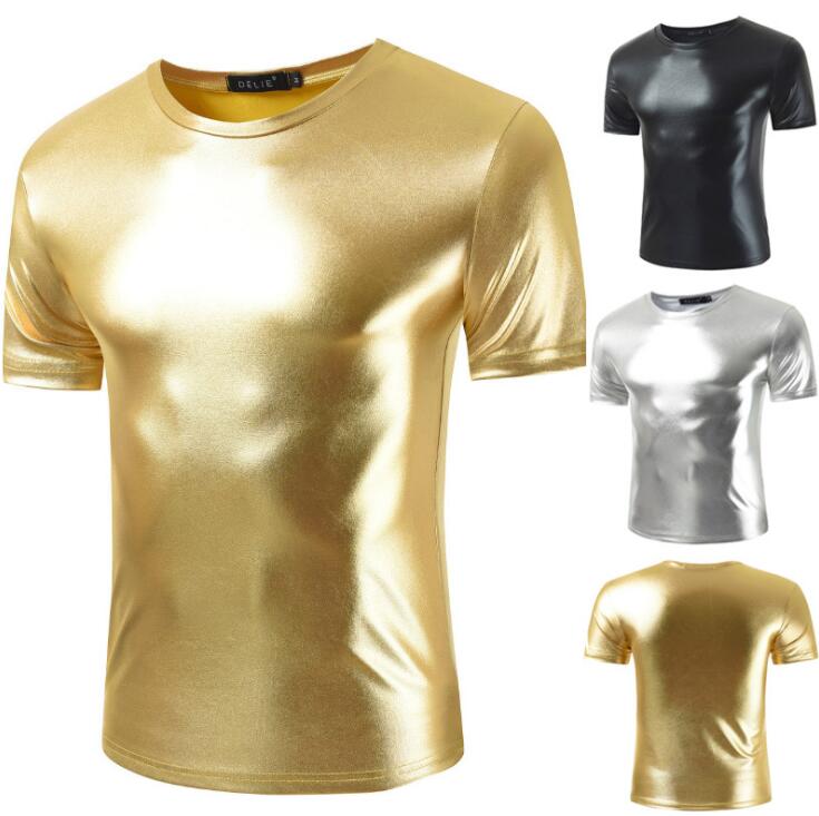 2019 NEW Shiny Gold Coated Metallic T Shirt Men Night Club Tee Shirt Homme Slim Fit Short Sleeve T-shirt Men Casual Hip Hop T Shirt
2019 NEW Shiny Gold Coated Metallic T Shirt Men Night Club Tee Shirt Homme Slim Fit Short Sleeve T-shirt Men Casual Hip Hop T Shirt