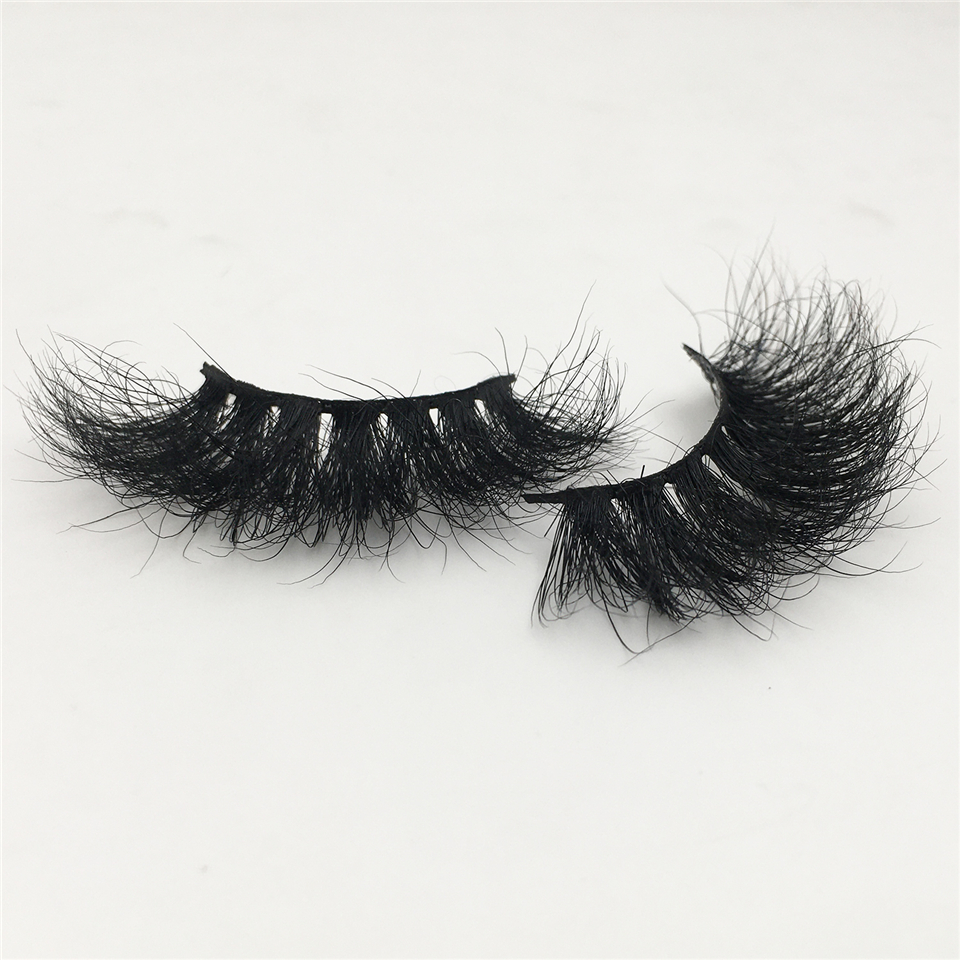 Mink Lashes 25mm Fluffy Messy Reusable 3D Eyelashes Wholesale Bulk Real Mink Eyelashes Makeup False Eye Lashes
