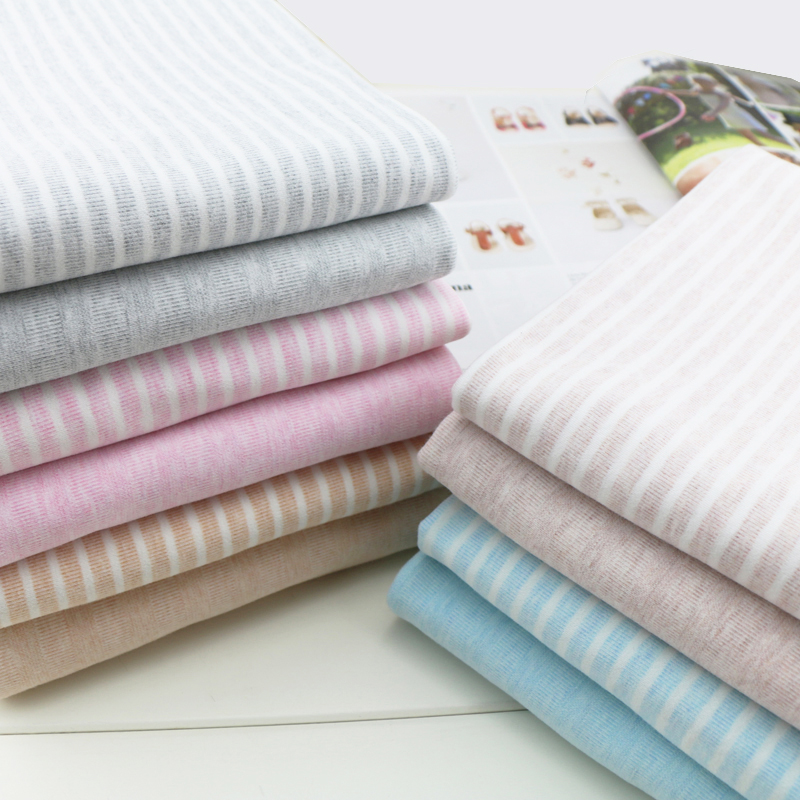 Soft Cotton Lycra Spandex Stretch Sanded Stripe Fabric Wide 165cm