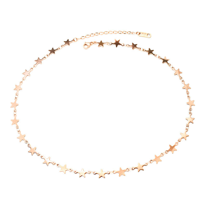 Fashion Stainless Steel Choker Necklaces For Women Personalized Rose Gold Color Pentagram Star Collar Necklace 2020 New Designs
Fashion Stainless Steel Choker Necklaces For Women Personalized Rose Gold Color Pentagram Star Collar Necklace 2020 New Designs