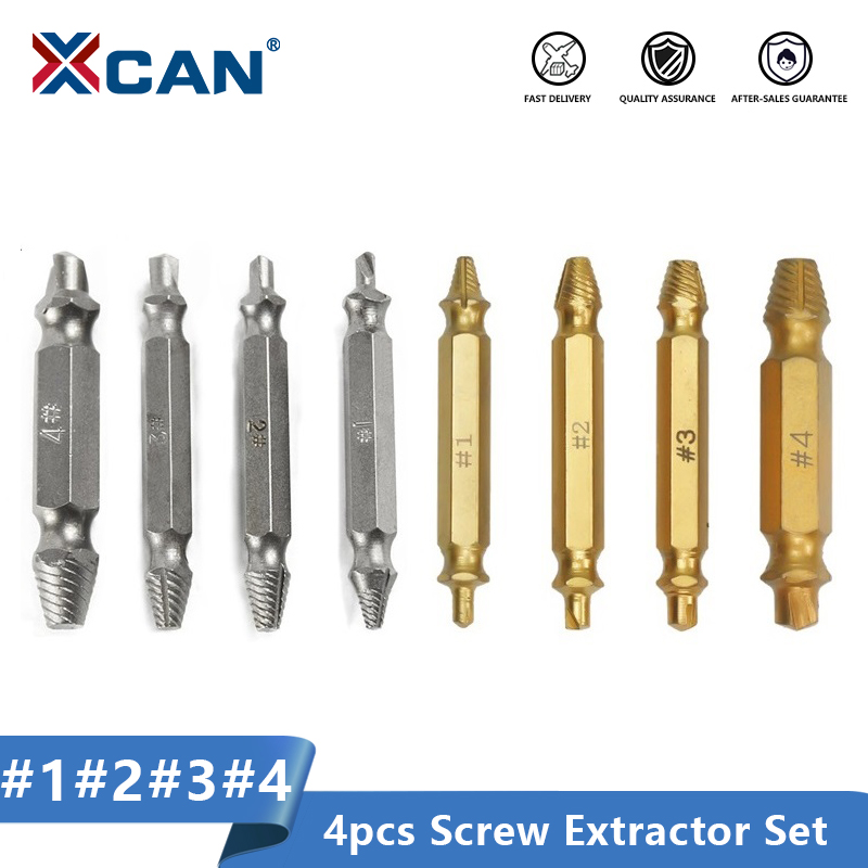 XCAN Damaged Screw Extractor 4pcs Broken Speed Out Easy out Bolt Stud Stripped Screw Remover Tool Drill Bit
XCAN Damaged Screw Extractor 4pcs Broken Speed Out Easy out Bolt Stud Stripped Screw Remover Tool Drill Bit