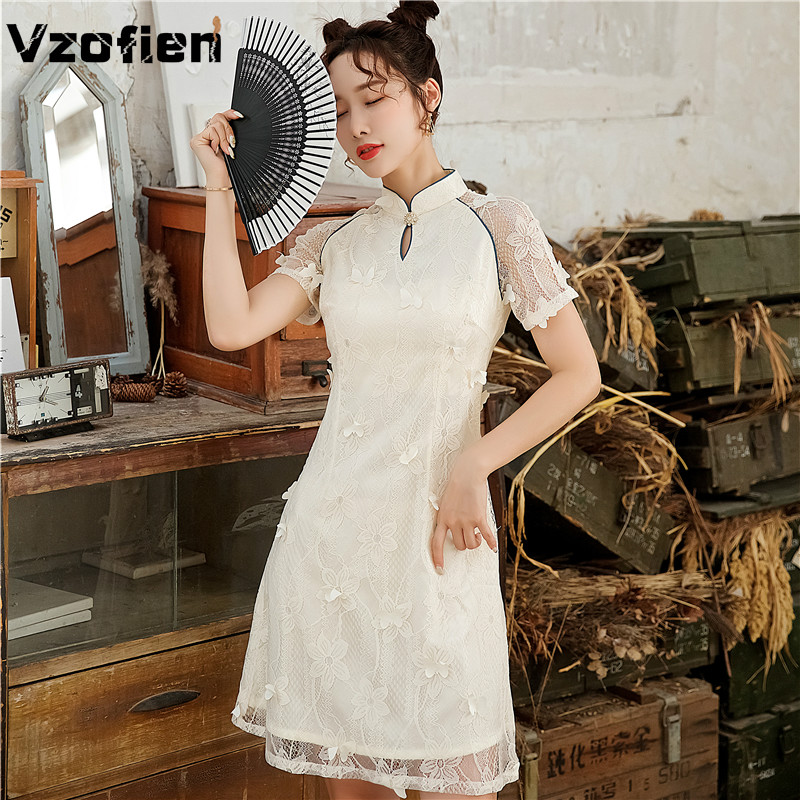 Fashion Improved Elegant Cheongsam Summer Slim Chinese Dresses Women Short Sleeve Cheongsam Female Evening Party Oriental Dress
Fashion Improved Elegant Cheongsam Summer Slim Chinese Dresses Women Short Sleeve Cheongsam Female Evening Party Oriental Dress
