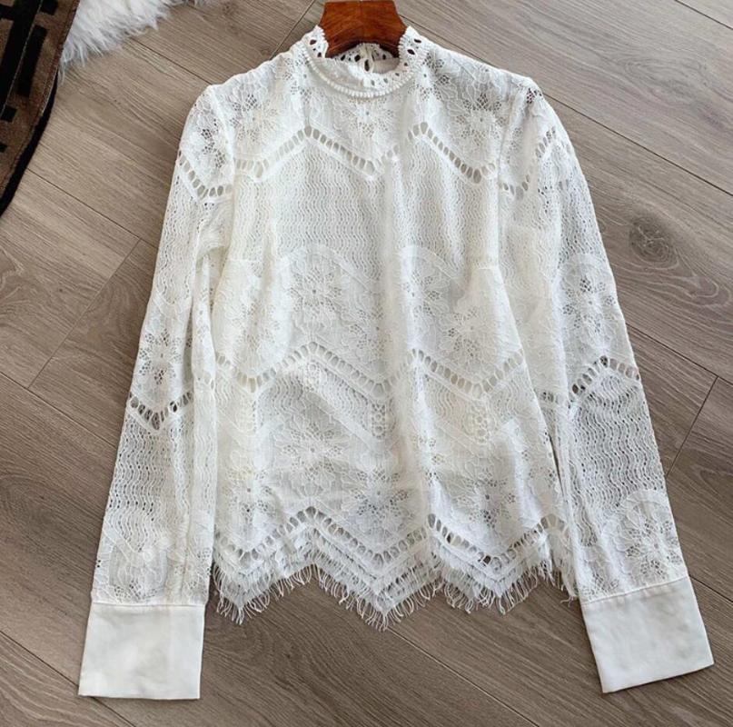 Women Blouses Early Spring 2020 Elegant Eyelashes, Lace Loose Thin Half-high Collar Lace Women Shirt, White
Women Blouses Early Spring 2020 Elegant Eyelashes, Lace Loose Thin Half-high Collar Lace Women Shirt, White