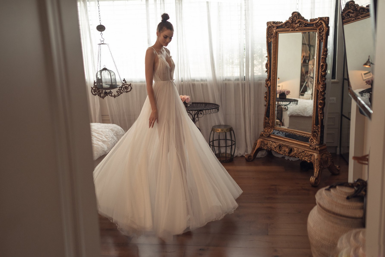 matan shaked fairy wedding dresses spaghetti tulle plus size a line boho bridal gowns beach bohemian robe de marie