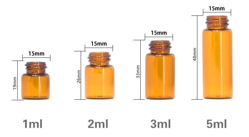 Amber Essential Oil Bottle with Orifice Reducer Small Essential Oil Vials Empty Bubble Amber Essential Oil Bottle