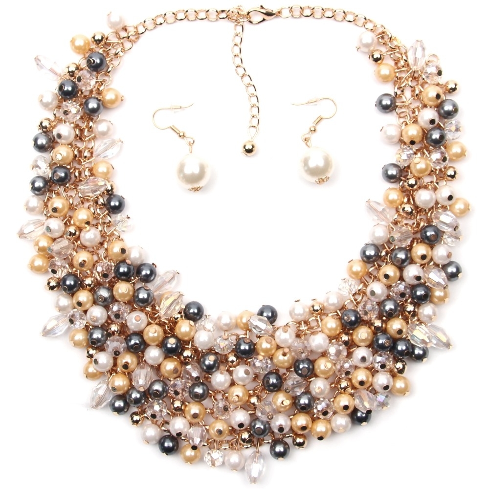 Ztech necklace Jewelry European & American Big Temperament Popular Trendy Palace Beauty simulated pearl Necklace Statement