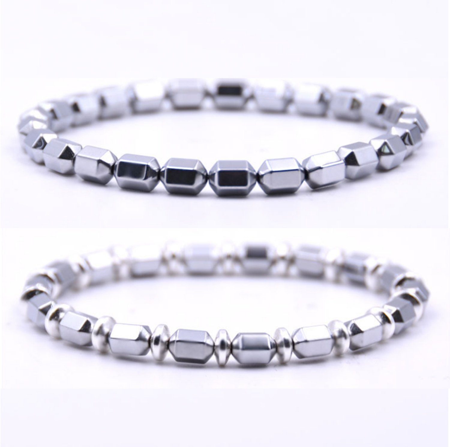 Black gallstone hexagonal column bracelet charm men's jewelry handmade birthday Christmas gifts