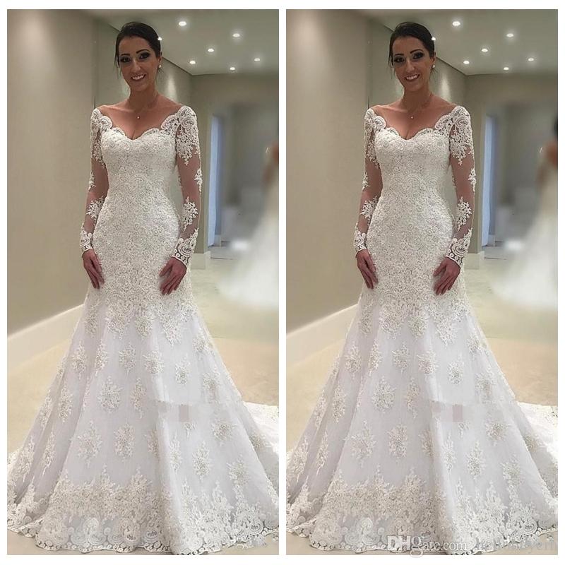 Mermaid Long Sleeve Muslim Plus Size modest V Neck Princess Wedding Dresses Lace Applique Cheap Country Wedding Dress Bridal Gowns 2019, Gold
Mermaid Long Sleeve Muslim Plus Size modest V Neck Princess Wedding Dresses Lace Applique Cheap Country Wedding Dress Bridal Gowns 2019, Gold