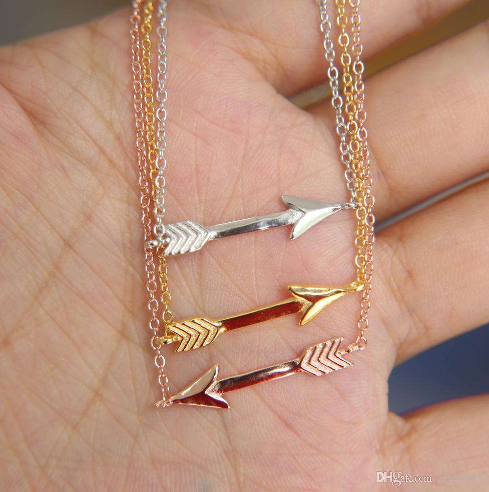 925 sterling silver arrow pendant necklace with delicate link chain arrow necklace jewelry