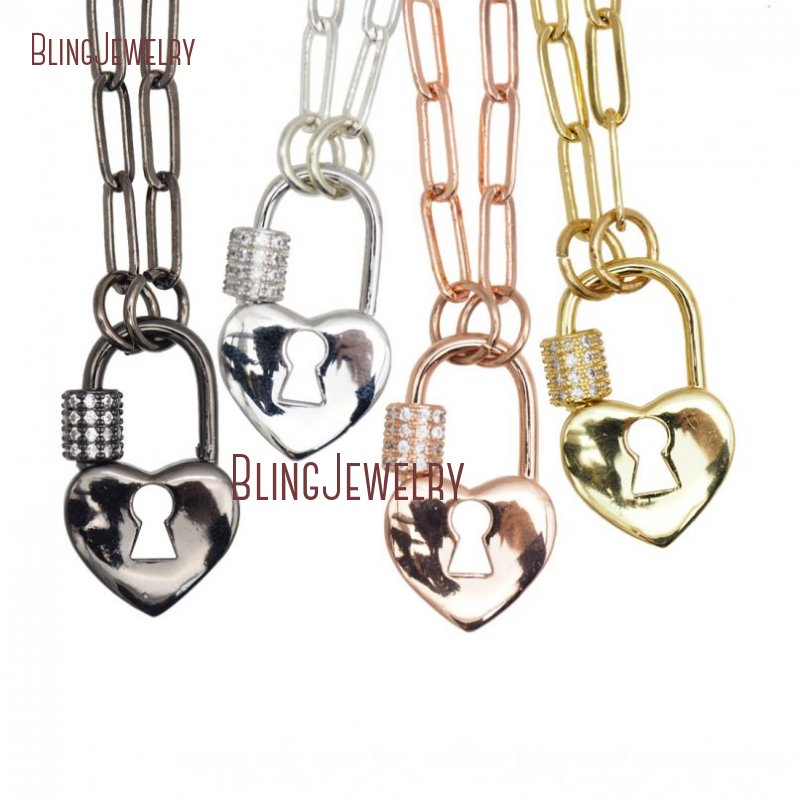 Chains Plain Rose Gold Silver Gunblack Heart Lock Necklace Screw Clasp Carabiner NM31930
Chains Plain Rose Gold Silver Gunblack Heart Lock Necklace Screw Clasp Carabiner NM31930