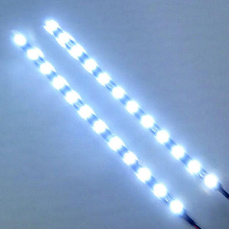15 30cm Car LED Flexible Strips Light Bulbs Waterproof Strip Lamp Vehicle Truck Motorcycle Auto Decor Lights 12V