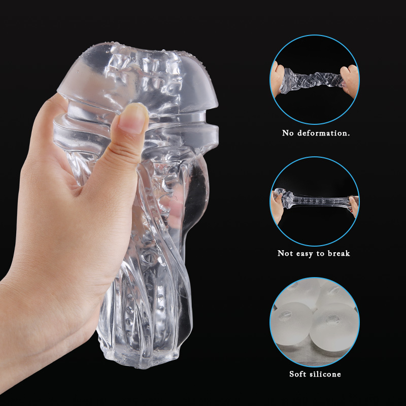 Male Masturbator Sex Toys for Men Artificial Vagina Time Delay Ejaculation Pussy Vagina Transparent Silicone Adult Sex products Y200409