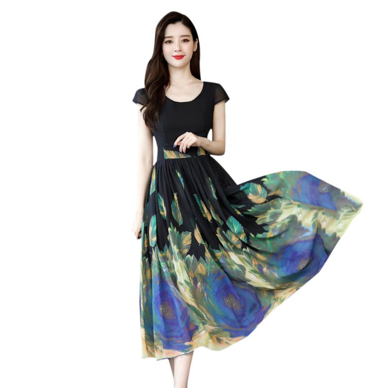 Women Summer Beach Dress Casual Short Sleeve Long Dress Boho Floral Print Slim Party Turtleneck Sashes Dresses Vestidos#Y2
Women Summer Beach Dress Casual Short Sleeve Long Dress Boho Floral Print Slim Party Turtleneck Sashes Dresses Vestidos#Y2