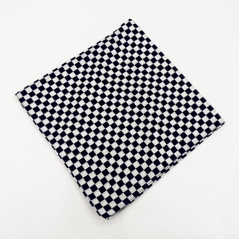 12PCS 54 * 54CM Pure Cotton Black and White Square Handkerchief Riding Outdoor Headscarf
