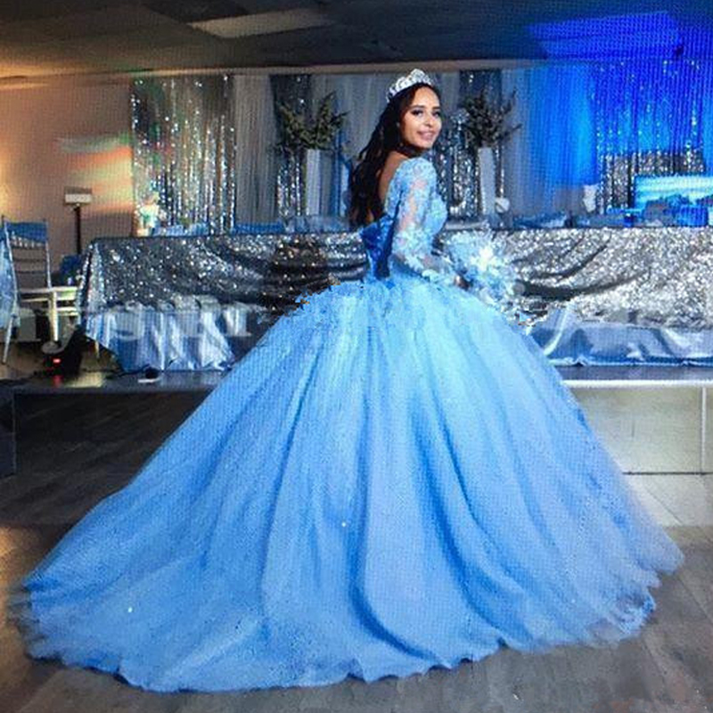 Princess Ball Gown Quinceanera Dresses Flare long Sleeve Lace Appliques Pink Blue Sweet 16 Dress Puffy Tulle Prom Gowns, Yellow
Princess Ball Gown Quinceanera Dresses Flare long Sleeve Lace Appliques Pink Blue Sweet 16 Dress Puffy Tulle Prom Gowns, Yellow