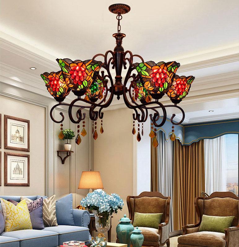 European-style Tiffany lamps creative retro living room garden grape art glass lamp bar crystal chandelier decorative
European-style Tiffany lamps creative retro living room garden grape art glass lamp bar crystal chandelier decorative