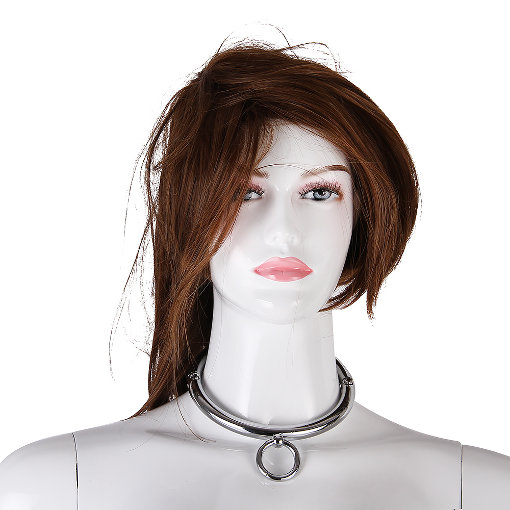 Metal Collar BDSM Bondage Slave Fetish Necklace Stainless Steel Sex Toys for Couples Adult Sex Accessories for Woman Y200409