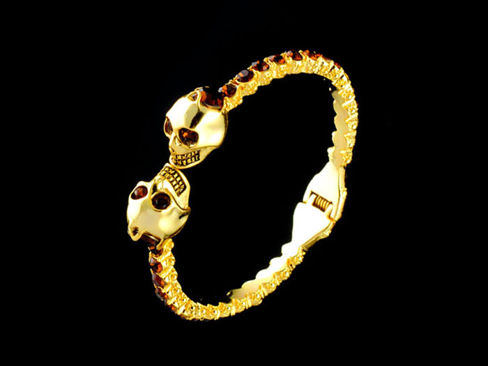 Skull Bracelet Bangle Antique Silver/Gold Color Inlaid with Rhinestone Pearl Bracelet Vintage Punk Jewelry, White 
Skull Bracelet Bangle Antique Silver/Gold Color Inlaid with Rhinestone Pearl Bracelet Vintage Punk Jewelry, White