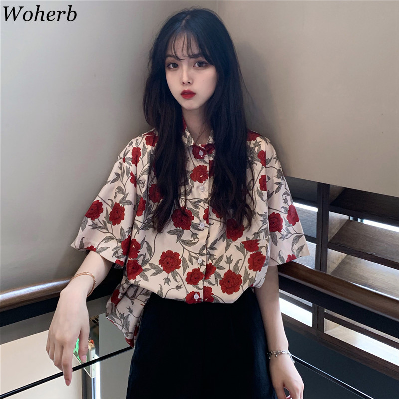 Woherb Elegant Vintage Floral Print Summer Blouse Women 2020 Short Sleeve Blouses Ladies Loose Shirt Korean Harajuku Casual Top, Rose color
Woherb Elegant Vintage Floral Print Summer Blouse Women 2020 Short Sleeve Blouses Ladies Loose Shirt Korean Harajuku Casual Top, Rose color
