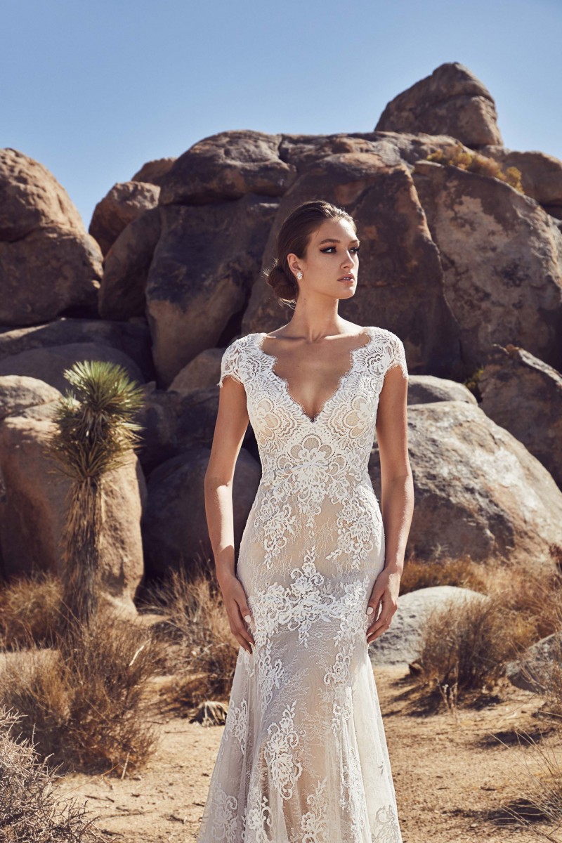 calla blanche mermaid wedding dresses cap sleeve v neck full lace garden bridal gown country style bohemian vestido de novia