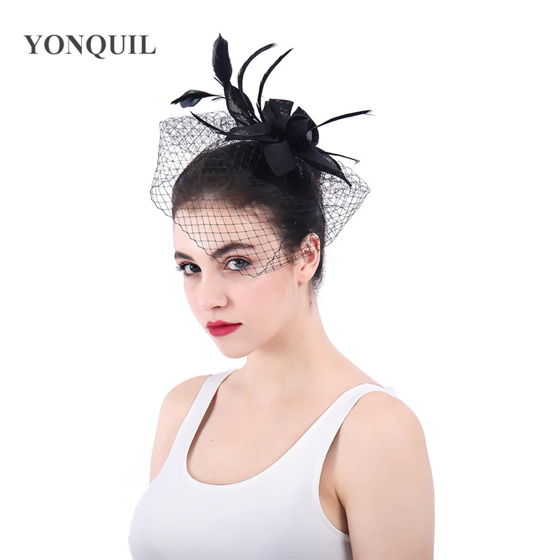 Black or multiple color delicate wedding headwear Wedding Fascinator face Veil Feather Hat Women Brides fashion Hair Accessories
Black or multiple color delicate wedding headwear Wedding Fascinator face Veil Feather Hat Women Brides fashion Hair Accessories