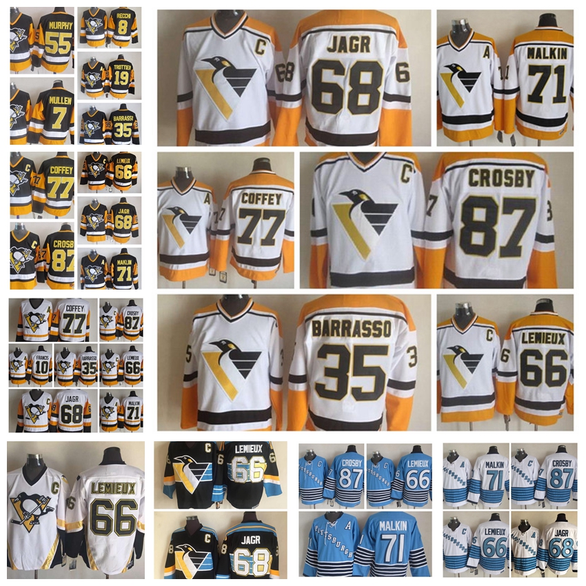 Fashion Retro Pittsburgh Penguins Jersey 68 Jaromir Jagr 35 Tom Barrasso 77 Paul Coffey 66 Mario Lemieux Black Mens Stitched Hockey Jerseys, White
Fashion Retro Pittsburgh Penguins Jersey 68 Jaromir Jagr 35 Tom Barrasso 77 Paul Coffey 66 Mario Lemieux Black Mens Stitched Hockey Jerseys, White