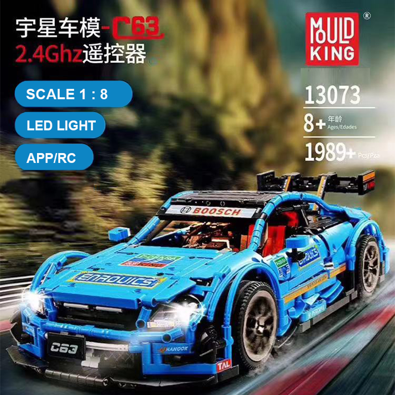 MOC-6687 Blue Sport Racing Car Set With Battery Motor Building Blocks 13073 Technic Series App Control Children Education Christmas Gifts Birthday Toy