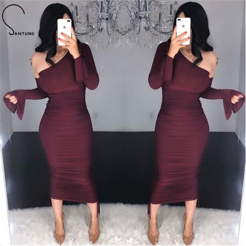 Santune 2020 One Shoulder Sheath Long Sleeves dress Bodycon Solid Brown Slim summer dress Short Night Club Sexy Midi dresses, Black
Santune 2020 One Shoulder Sheath Long Sleeves dress Bodycon Solid Brown Slim summer dress Short Night Club Sexy Midi dresses, Black