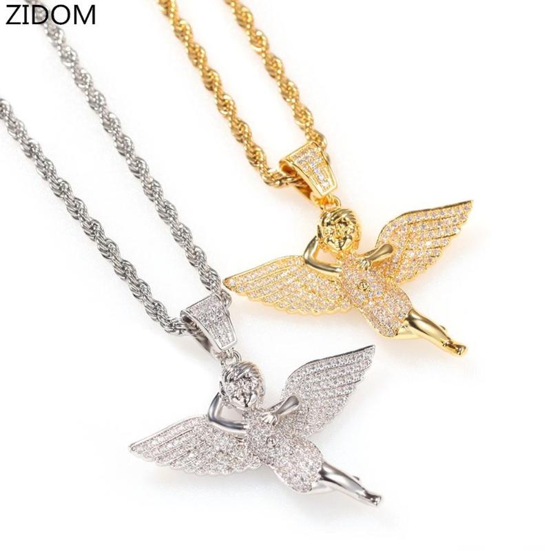 Men/Women Hip hop iced out bling pendant necklaces Zircon High quality Hiphop angel necklace fashion jewelry Drop shipping
Men/Women Hip hop iced out bling pendant necklaces Zircon High quality Hiphop angel necklace fashion jewelry Drop shipping