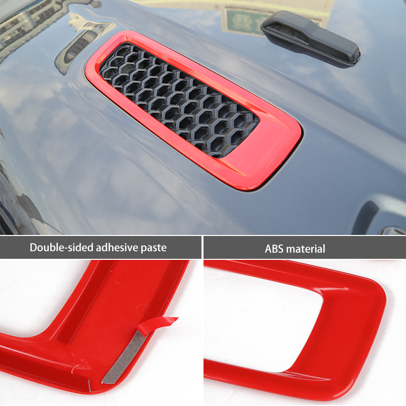 Red Car Engine Hood Air AC Outlet Vent Decoration Cover Sticker For Jeep Wrangler JL 2018+ Auto Exterior Accessories