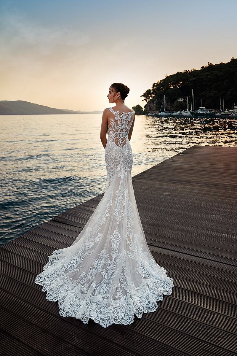 eddy k new arrival mermaid dresses full lace appliqued bridal gowns v neck country boho beach wedding dress