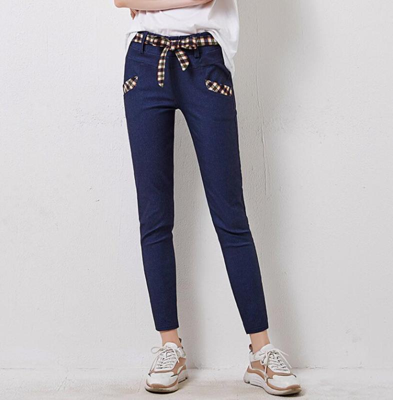 New Elasticity Sport Jeans Women Ankle-length pants Simple Fashion Female Outer jeans Drawstring Leisure Bottoming Feet Pants, G-1
New Elasticity Sport Jeans Women Ankle-length pants Simple Fashion Female Outer jeans Drawstring Leisure Bottoming Feet Pants, G-1