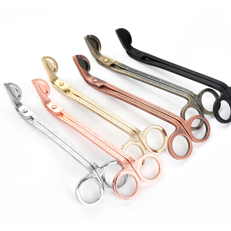 New 50pcs 18cm Stainless Steel Candle Scissors Wick Trimmer Snuffers Gift Oil Lamp Trim Scissor Cutter Snuffer Tool Tools