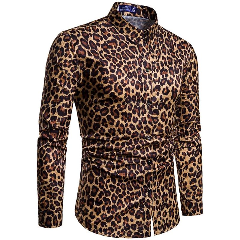 New Leopard print long-sleeve shirt fashion nightclub DJ dance clothes men's casual party Breathable comfortable top coat, Gold
New Leopard print long-sleeve shirt fashion nightclub DJ dance clothes men's casual party Breathable comfortable top coat, Gold