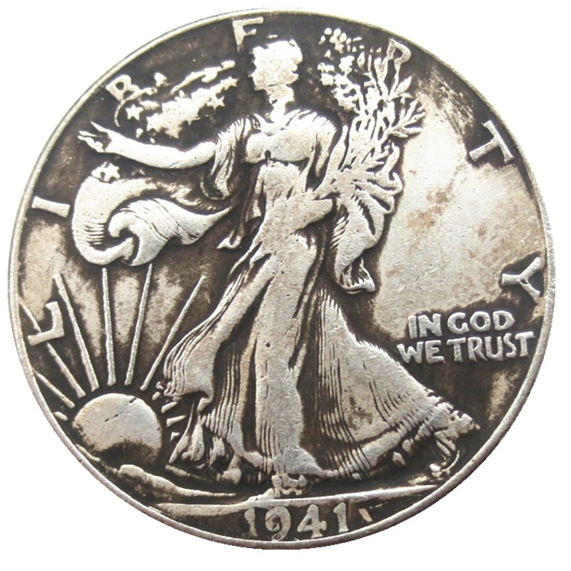 US 1941PSD Walking Liberty Half Dollar Craft Silver Plated Copy Coin Brass Ornaments home decoration accessories
US 1941PSD Walking Liberty Half Dollar Craft Silver Plated Copy Coin Brass Ornaments home decoration accessories