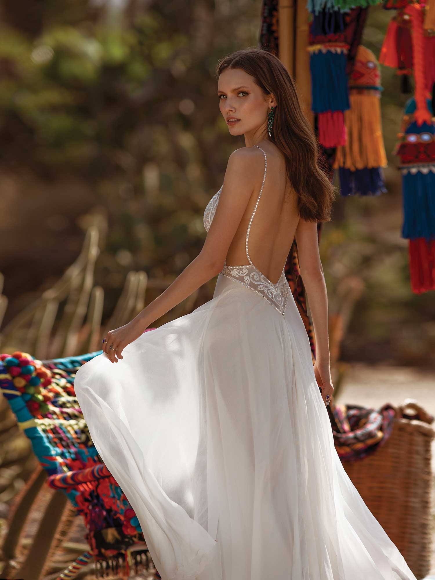 asaf dadush wedding dresses high split lace applique beads a line bohemian wedding dress floor length sexy backless robes de marie