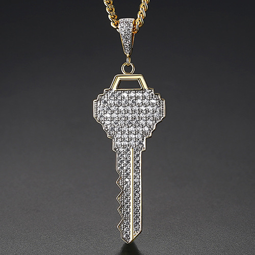 New Men's Key Pendants Necklace Ice Out Cubic Zircon Gold Color Fashion Rock Street Hip Hop Jewelry With Chain For Gift
New Men's Key Pendants Necklace Ice Out Cubic Zircon Gold Color Fashion Rock Street Hip Hop Jewelry With Chain For Gift